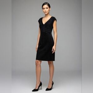 Black Swan Black V-Neck Cap Sleeve Midi Dress